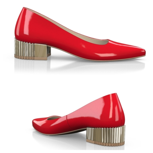 Girotti Shoes - Girotti Classic Heeled Shoes 28637 Patent Cherry Red Gold Heel Pumps